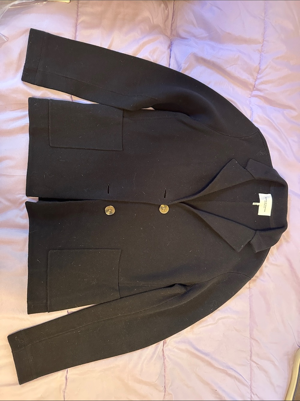 State of Cotton New York City Tailored Black Two-Button Women's Blazer Jacket